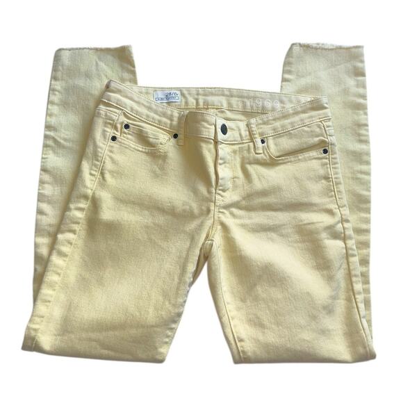 Gap 1969 Always Skinny jeans women’s size 28/6R Lemon drop yellow denim low rise - Picture 1 of 8